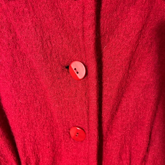 ANTHROPOLOGIE SPARROW RED WOOL BUTTON UP SWEATER JACKET WITH POCKETS SIZE MEDIUM - Picture 3 of 10